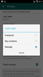 Cara menyembunyikan Last Seen WhatsApp
