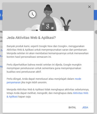 Menghentikan history web dan app