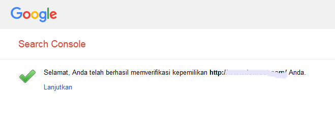 Website sudah terverifikasi
