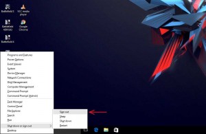 cara sig out windows 10 dengan win + X