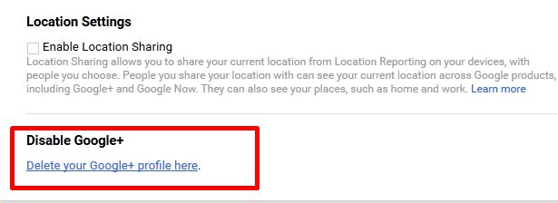 disable google+