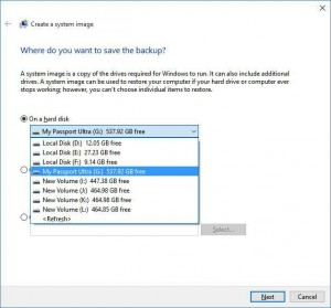 choose-drive windows 10