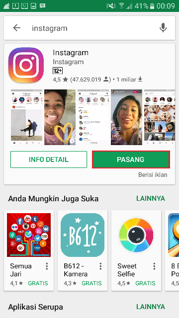 Menginstal Ulang Aplikasi Instagram