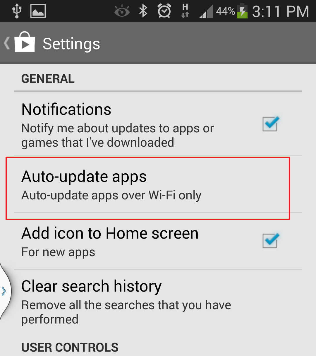 Set Auto-update Apps
