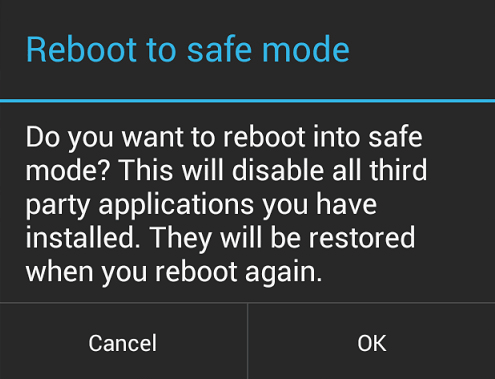 Cek aplikasi di Safe Mode