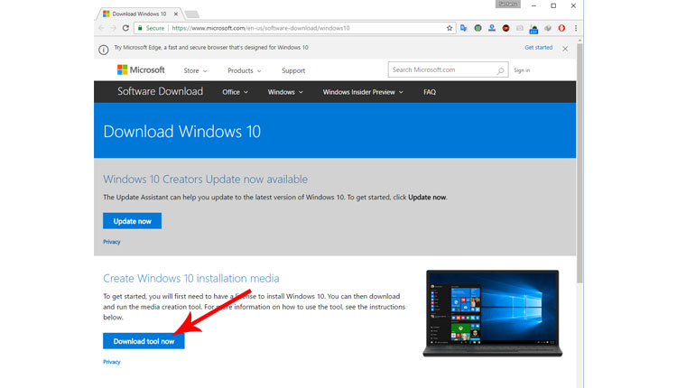Halaman Download ISO Windows Microsoft