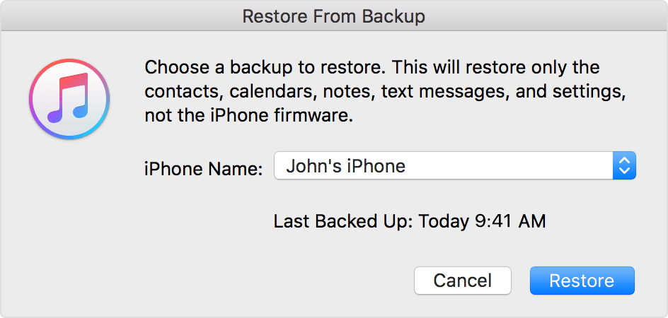 Restore iTunes