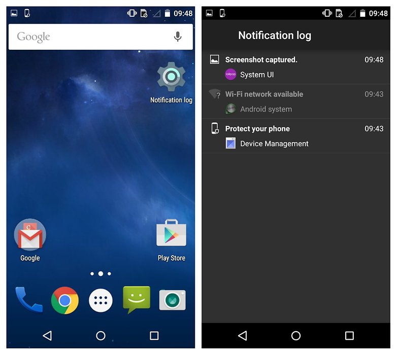 Notification log