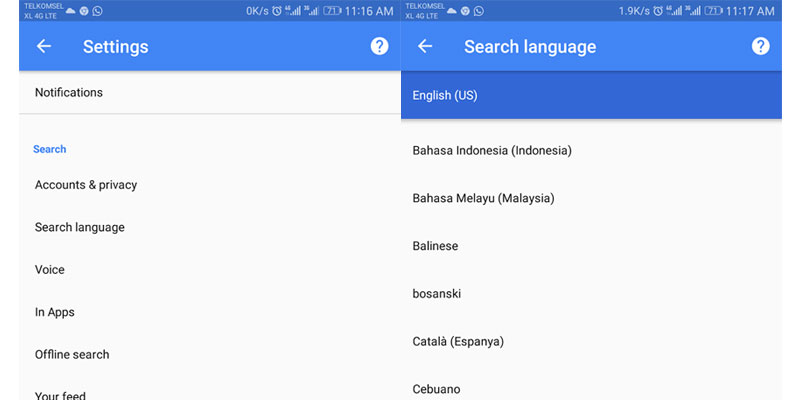 Periksa setelan bahasa