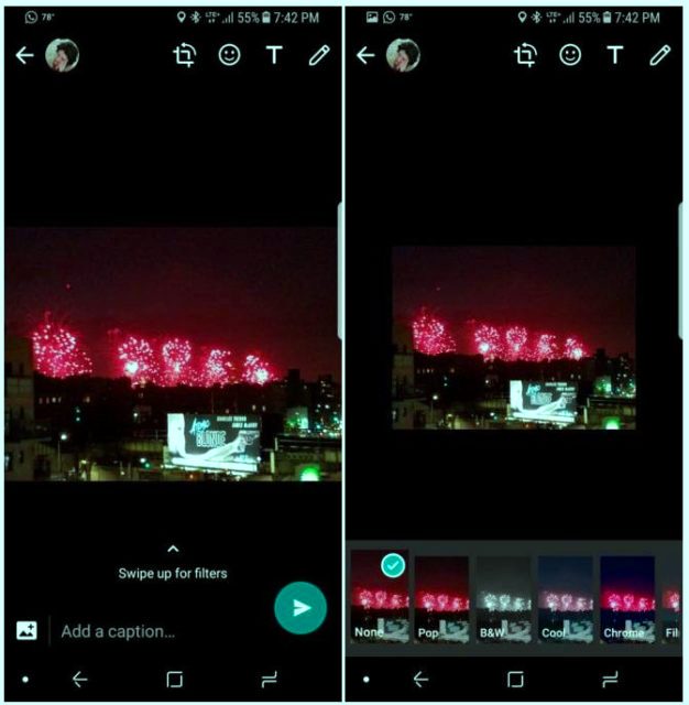 WhatsApp Versi Beta Hadirkan Filter Untuk Edit Foto