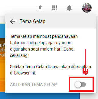 Cara Mudah Mengaktifkan Mode Malam Youtube