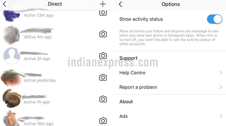 instagram last active