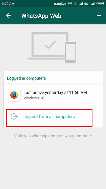 cara logout whatsapp web