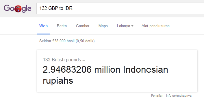 Konversi Nilai Mata Uang Google