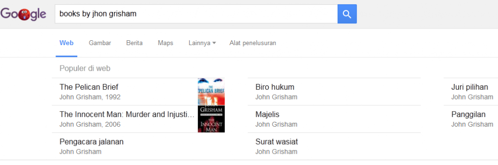 Mencari buku berdasarkan penulis