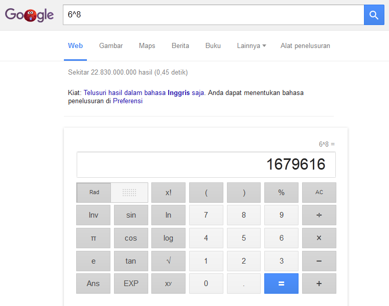 Menggunakan Kalkulator Google