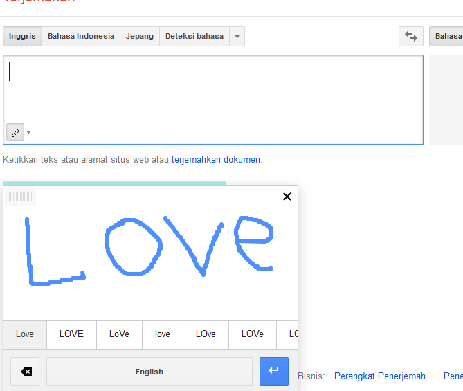 Input Handwriting Google Translate