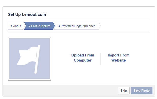 Upload foto profil atau impor dari website.