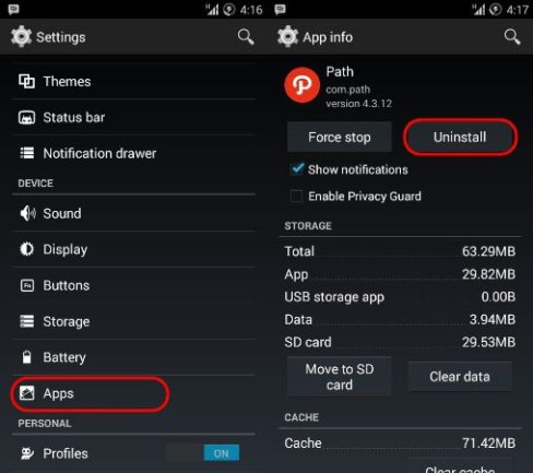 Uninstal aplikasi androidCara