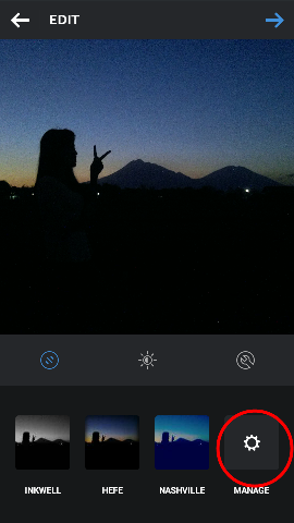 Manage Photo Filter Instagram