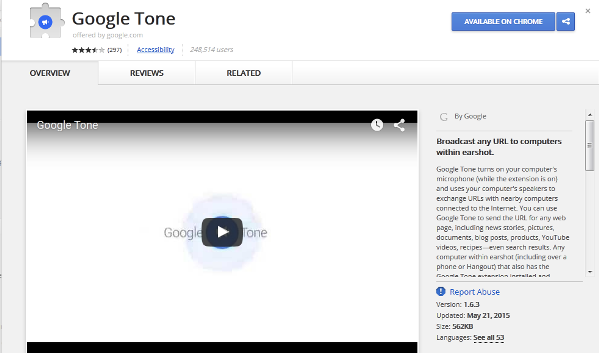 Google Tone berupa extension Google Chrome