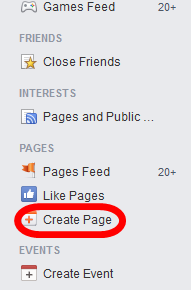 Klik Create Page