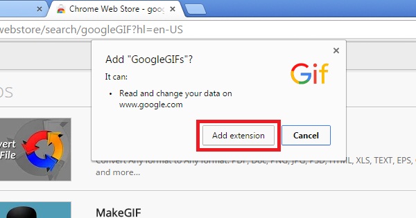 Klik Add Extension