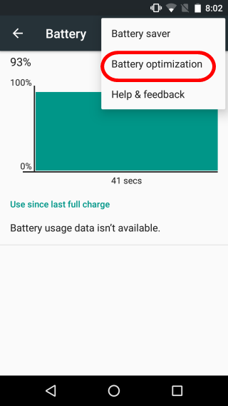 Pilih Battery Optimization