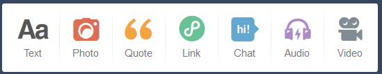 Menu post baru pada dashboard Tumblr