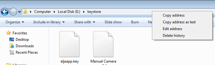 Menghapus history langsung dari Address Bar