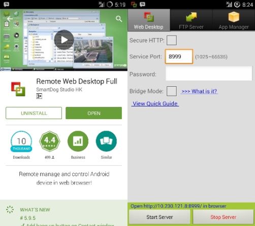 Remote Web Desktop, sangat sederhana