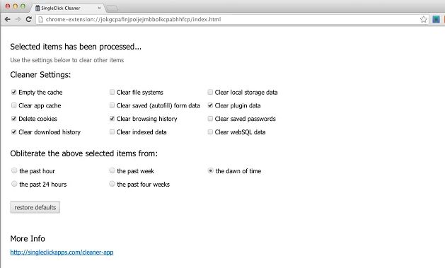 single click cleaner