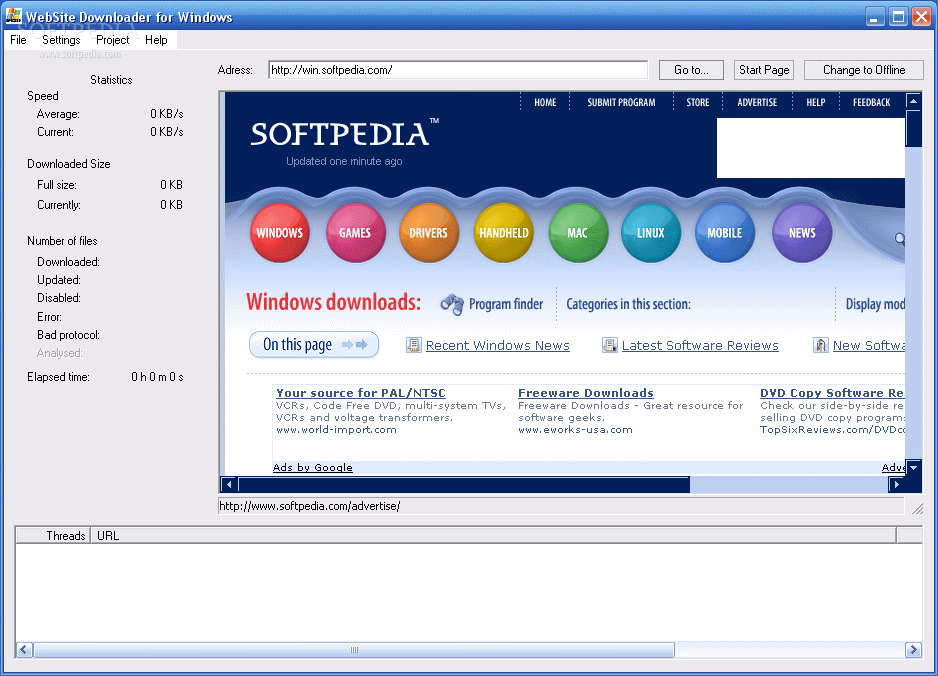WinWSD untuk mendownload website