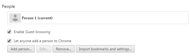 chrome setting