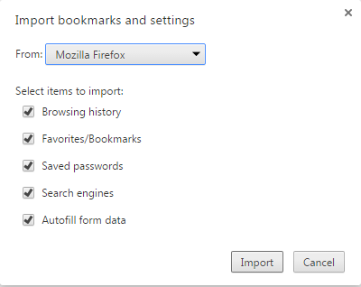 import chrome bookmark