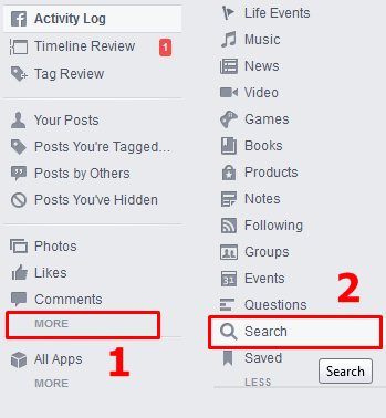 Menghapus riwayat pencarian facebook