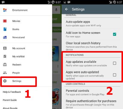 matikan notifikasi update android