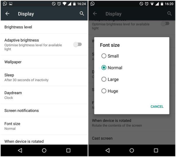 Mengubah ukuran font pada Android