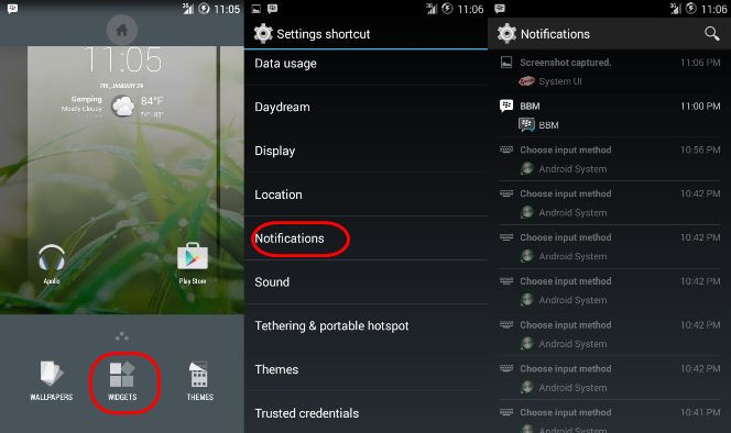 notification log