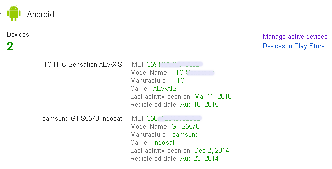 melihat imei android dari google dashboard