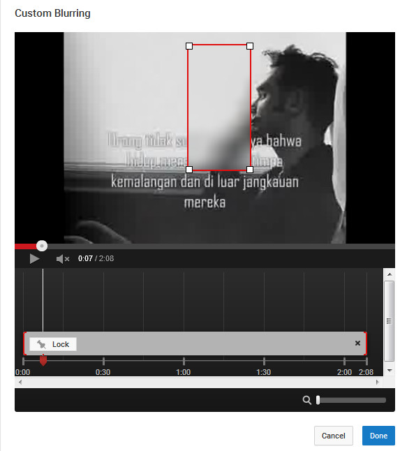 custom blurring youtube