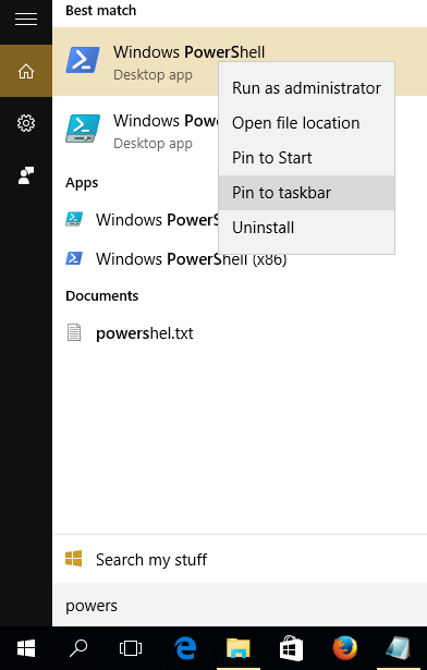 Pin to taskbar Powershell