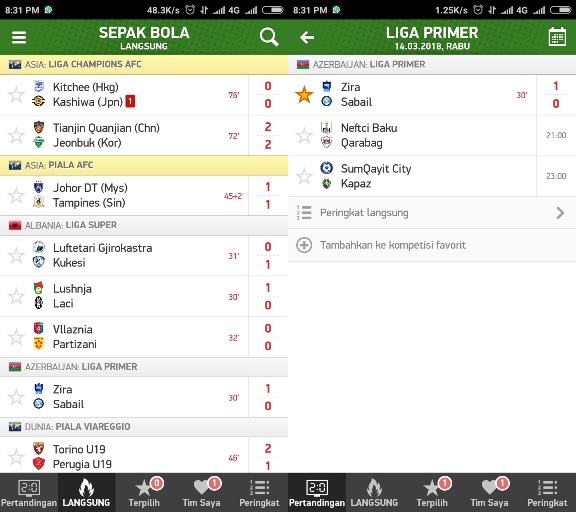 Fitur Pertandingan Langsung dan Terpilih FlashScore ID