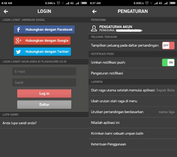 FlashScore ID Sinkronisasi Akun